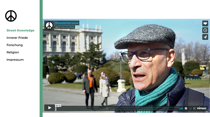 Diplomarbeit: Friede im Fokus — Themen-Website mit dokumentarischen Videos