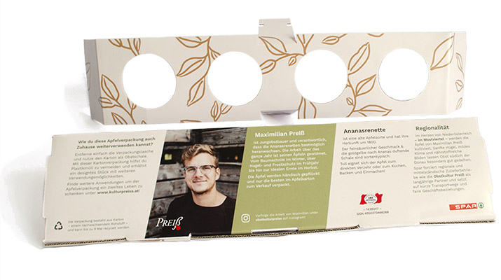 Diplomarbeit: Apfel im Karton – Kartonage für Äpfel im Supermarkt mit Etiketten- und Druckmittelgestaltung