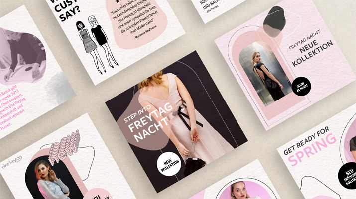 Diplomarbeit: Elke Freytag Modedesign — Web Advertising, Packaging, Printdesign, Illustration & Artwork